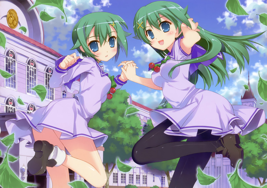 tesla violet and nine violet (twin angel and 1 more) drawn by fujima_takuya