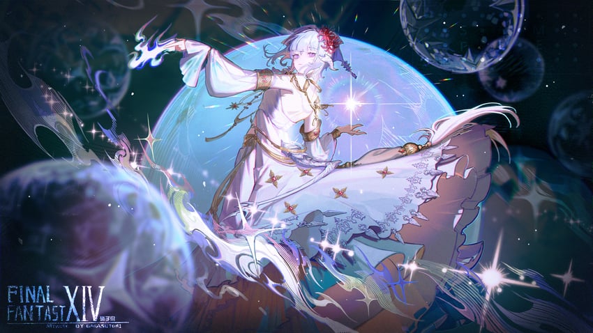 warrior of light and astrologian (final fantasy and 1 more) drawn by guan_tang_baozi