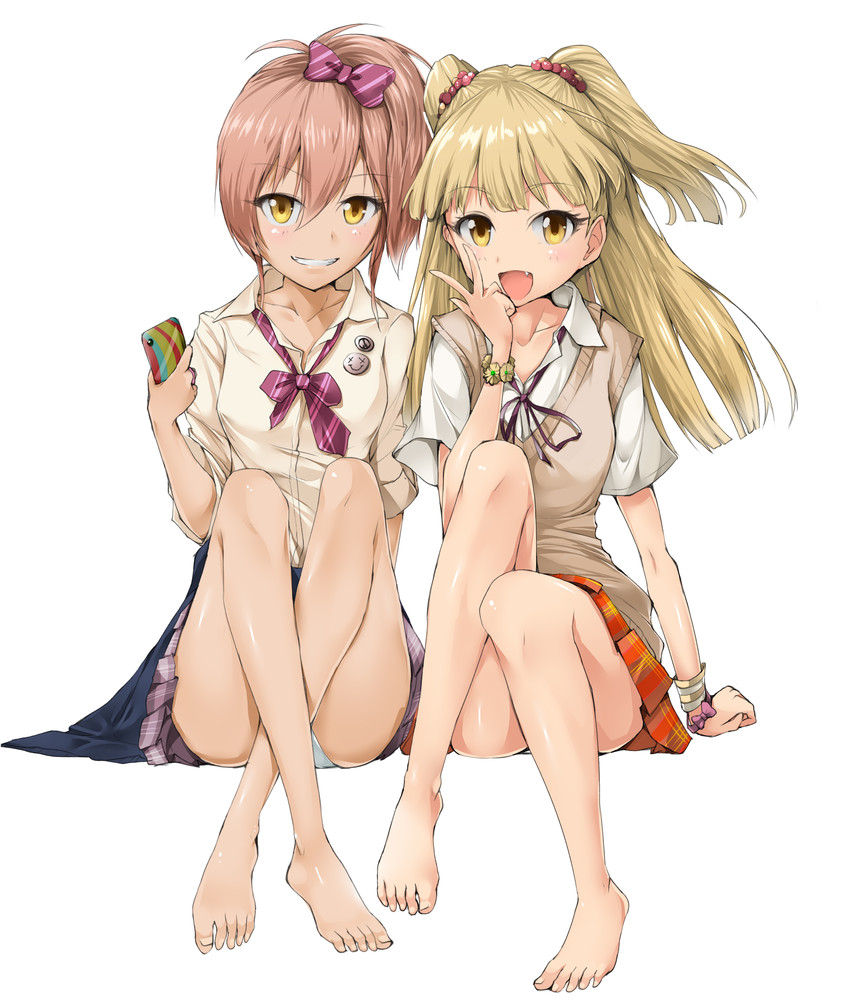 jougasaki mika and jougasaki rika (idolmaster and 1 more) drawn by solru