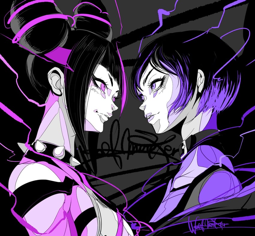 han juri and reina (street fighter and 3 more) drawn by wolfmarker
