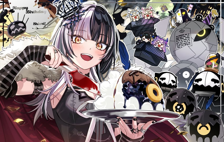 shiori novella, nerissa ravencroft, fuwawa abyssgard, mococo abyssgard, koseki bijou, and 1 more (hololive and 1 more) drawn by yomosaka