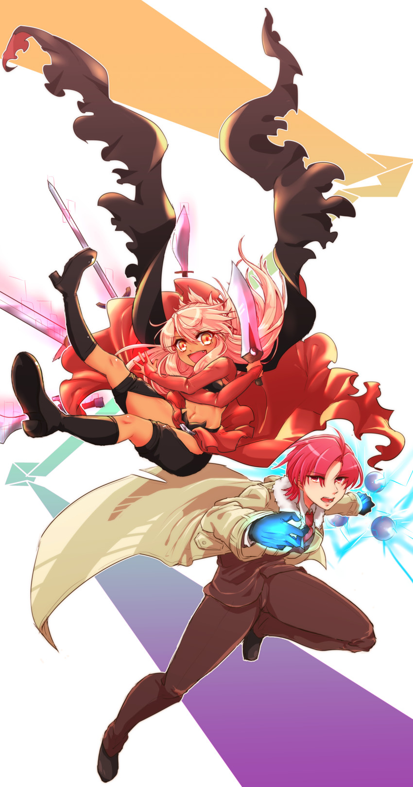 chloe von einzbern and bazett fraga mcremitz (fate and 1 more) drawn by kaiza#