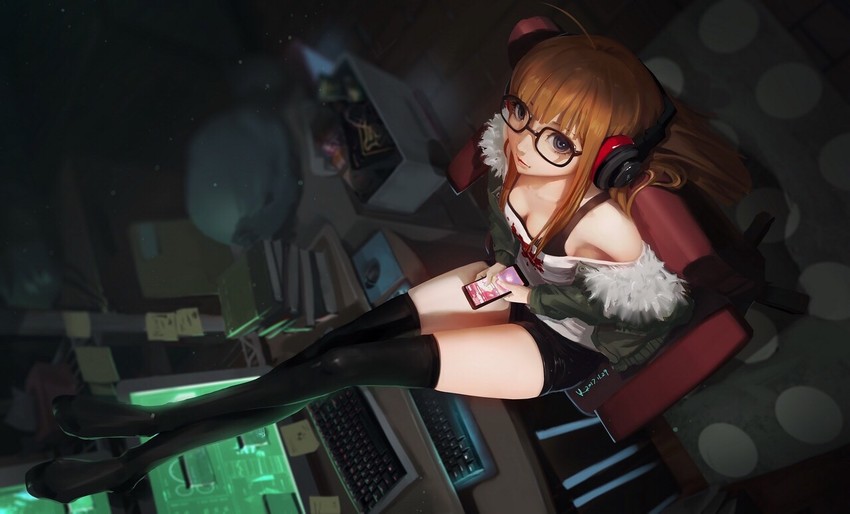 sakura futaba (persona and 1 more) drawn by vafar7