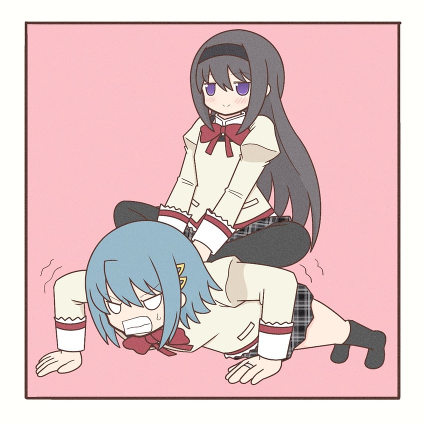 akemi homura and miki sayaka (mahou shoujo madoka magica) drawn by yuno385