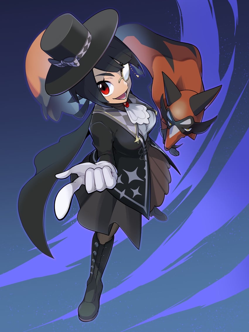 zinnia and thievul (pokemon and 1 more) drawn by yuro_(mangasukinoyuro)