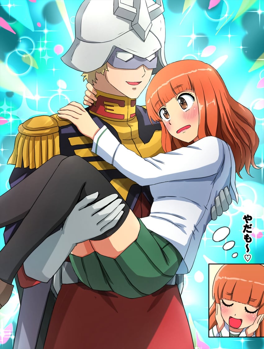 takebe saori and char aznable (girls und panzer and 2 more) drawn by omachi_(slabco)