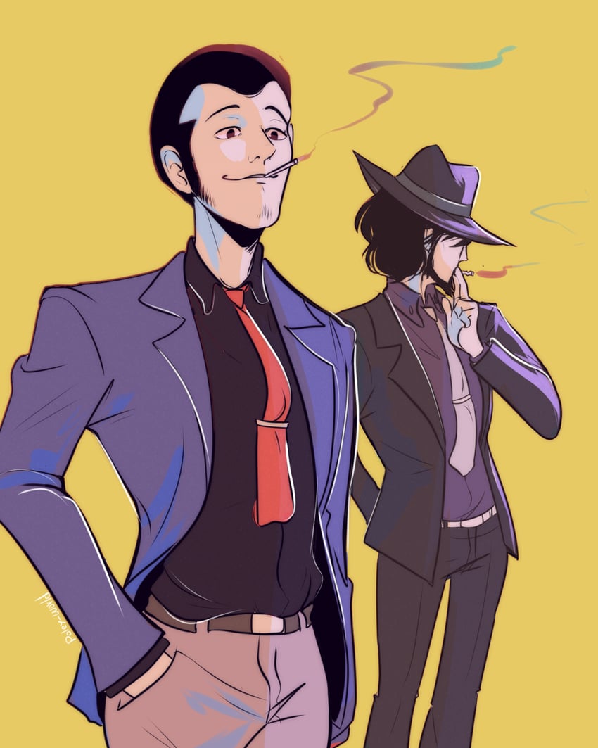 arsene lupin iii and jigen daisuke (lupin iii) drawn by poley-world
