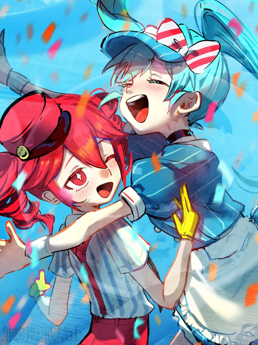 hatsune miku and kasane teto (vocaloid and 2 more) drawn by 3_ohuwahuwa