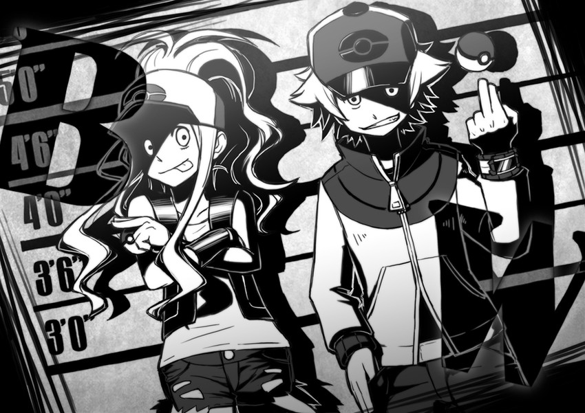 hilda and hilbert (pokemon and 1 more) drawn by steelwire
