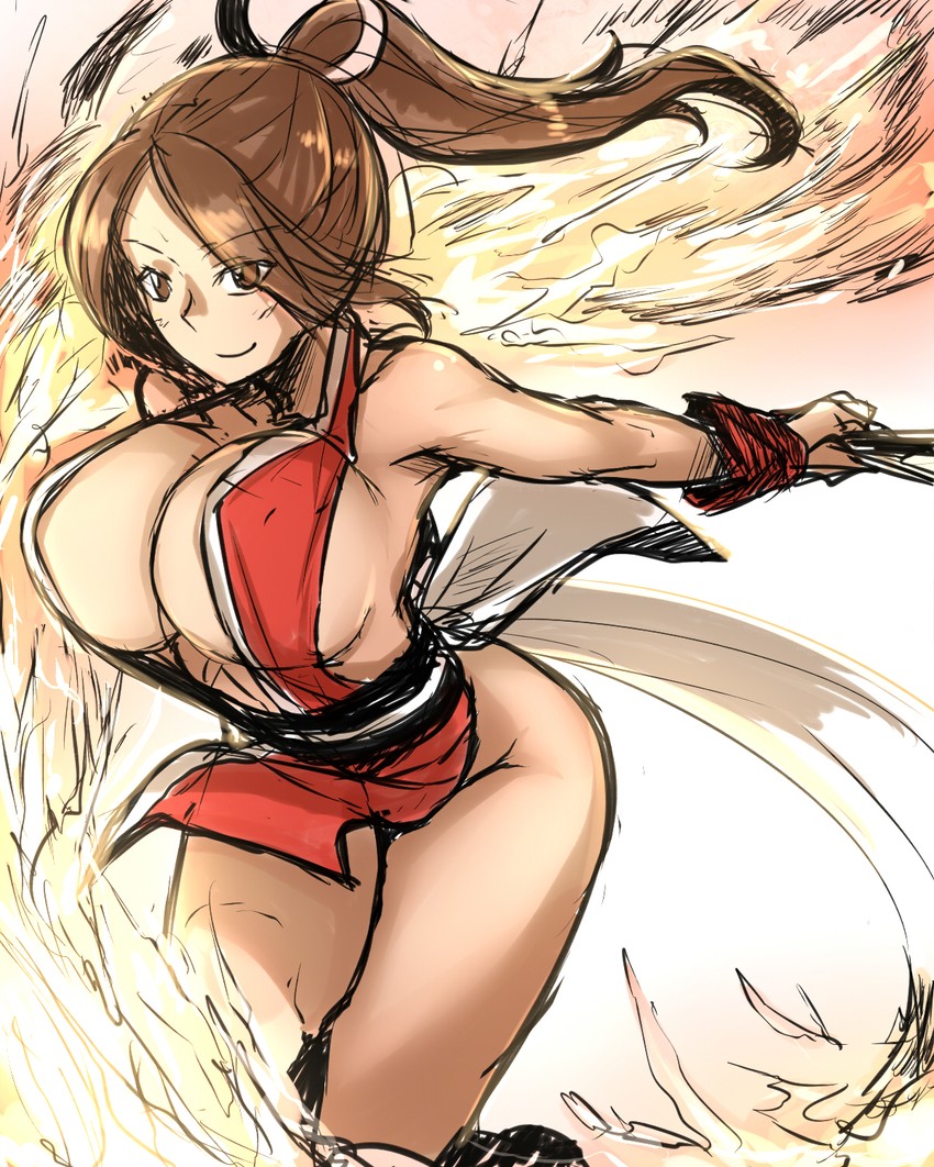 shiranui mai (the king of fighters and 1 more) drawn by bakuya