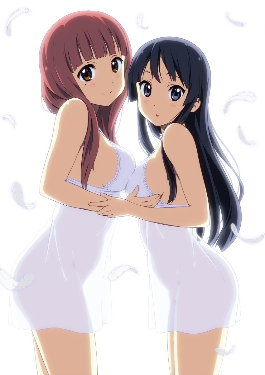 akiyama mio and hayashi sachi (k-on! and 1 more) drawn by qplus