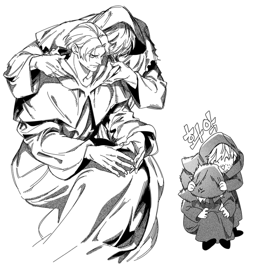 warrior of light, adventurer, and emet-selch (final fantasy and 1 more) drawn by 5altybitter5