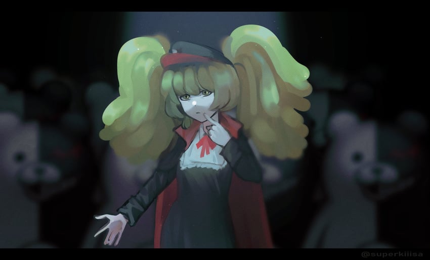 monokuma and towa monaca (danganronpa and 1 more) drawn by lily_(superkiiisa)