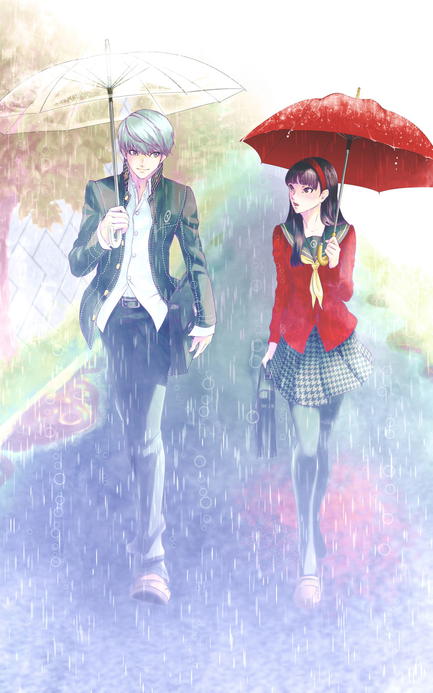 narukami yu and amagi yukiko (persona and 1 more) drawn by hi_(ibisf5umauma)