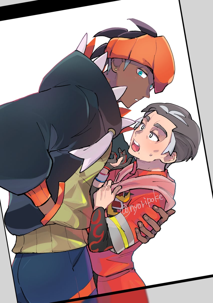 raihan and kabu (pokemon and 1 more) drawn by nyoripoke