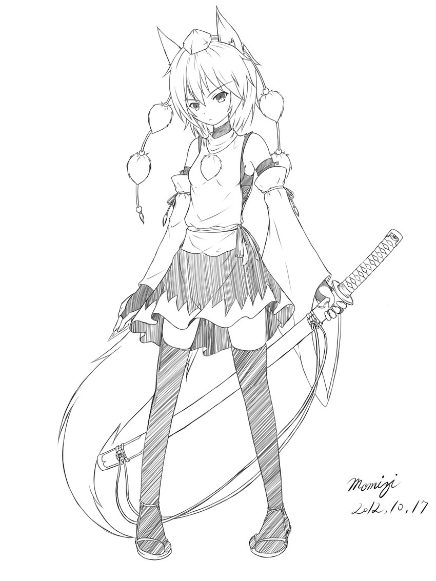 inubashiri momiji (touhou) drawn by inyuppo
