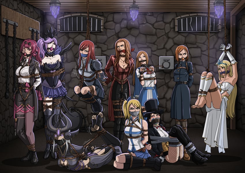 kugisaki nobara, lucy heartfilia, syndra, charlotte aulin, janna, and 1 more (original and 6 more) drawn by mcbound