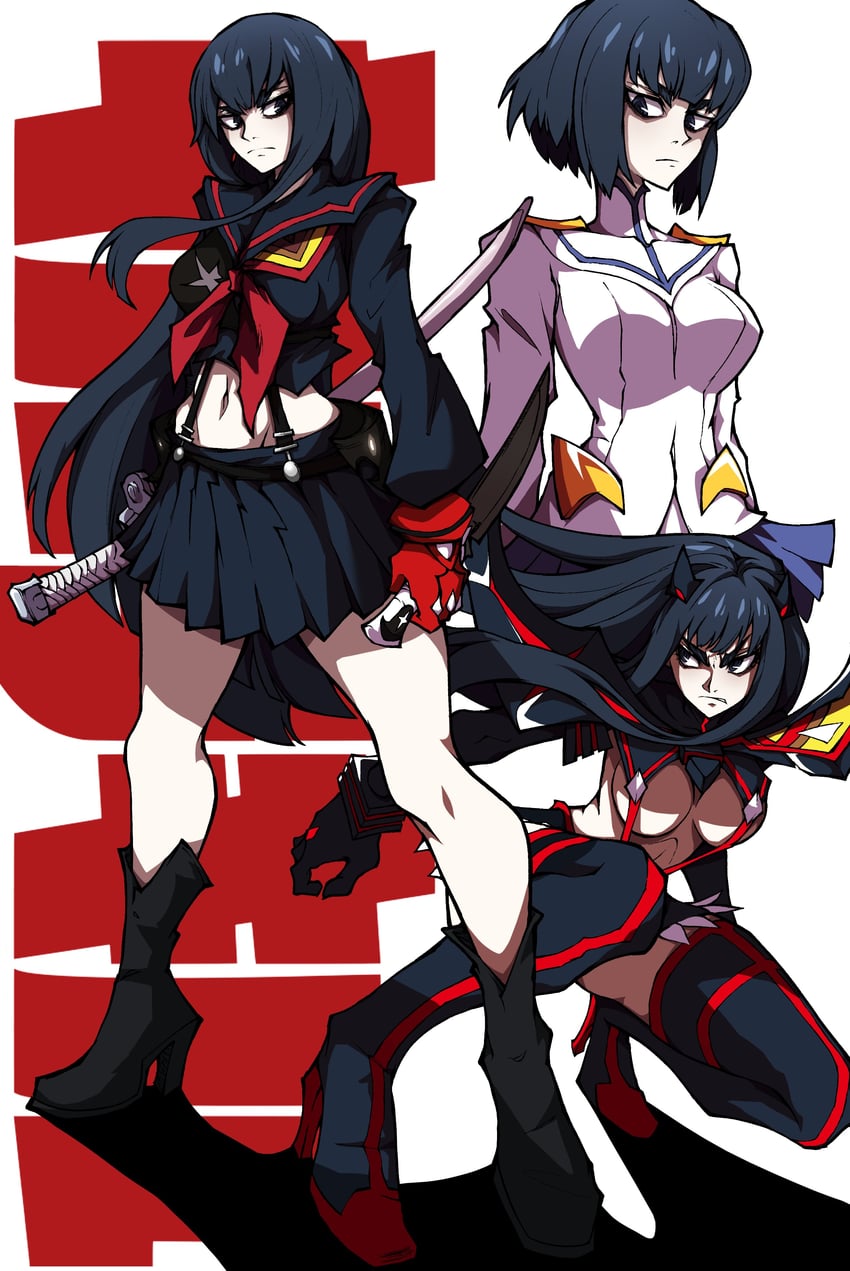 senketsu and kiryuuin satsuki (kill la kill) drawn by kekel