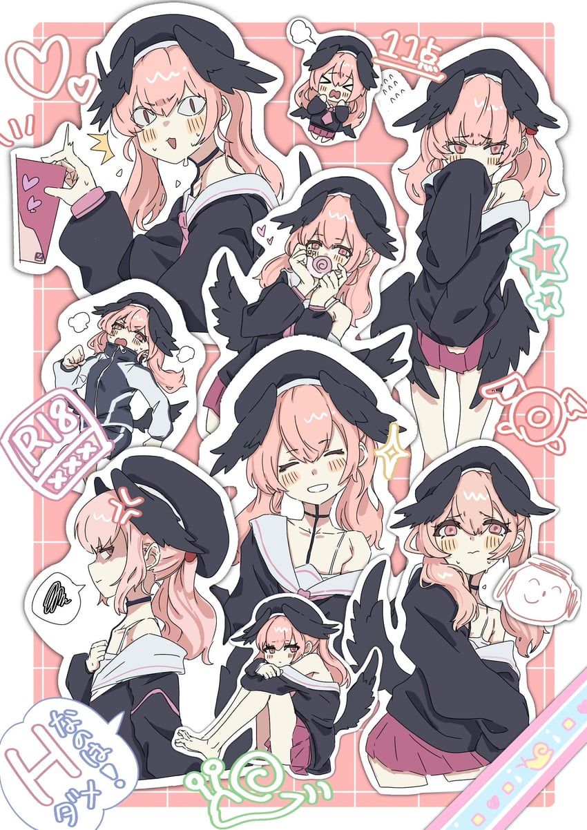sensei, doodle sensei, and koharu (blue archive) drawn by pusen_(puuu_sen555)