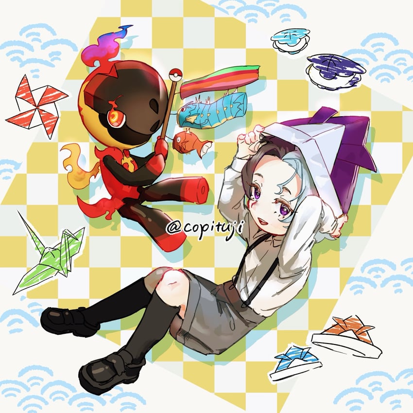 amethio and charcadet (pokemon and 1 more) drawn by copituji
