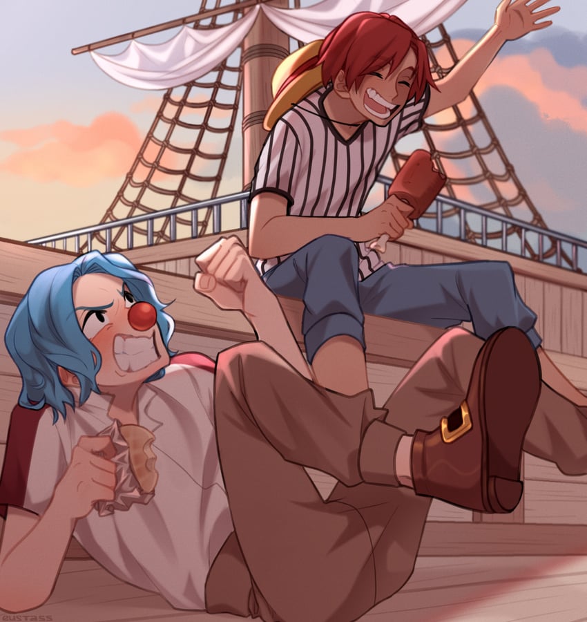 shanks and buggy the clown (one piece) drawn by bombyoon