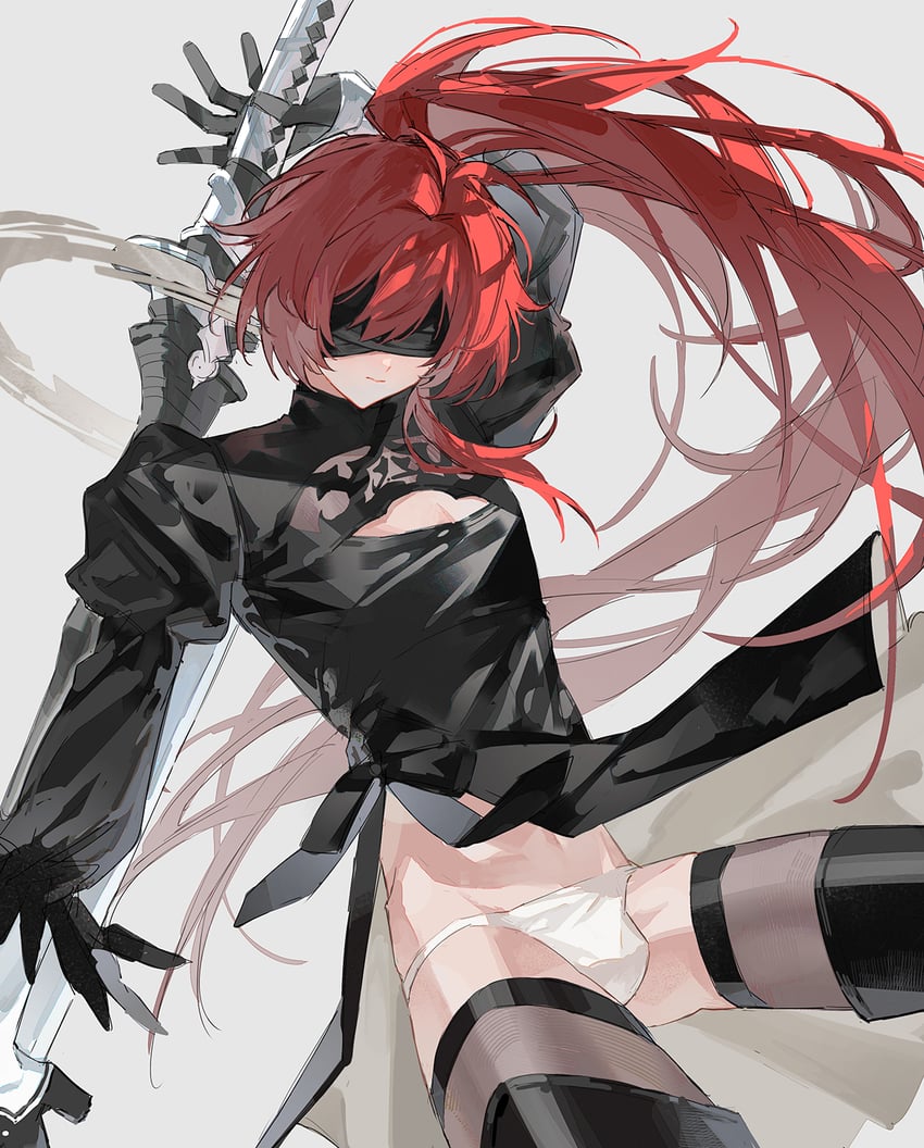 2b and diluc (genshin impact and 2 more) drawn by nnnnndan