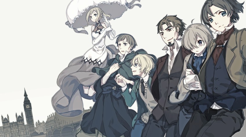 hadaly lilith, friday, frederick burnaby, nikolai krasotkin, john.h watson, and 1 more (project itoh and 1 more) drawn by kitton_(hekiku13)