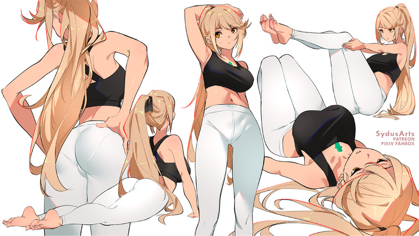 mythra (xenoblade chronicles and 1 more) drawn by sydus