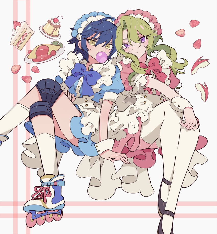 tomoe hiyori and sazanami jun (ensemble stars!) drawn by meremero