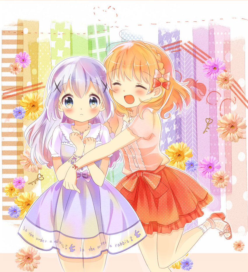 kafuu chino and hoto cocoa (gochuumon wa usagi desu ka?) drawn by shiro_usagi_(huwa-huwa-flower)