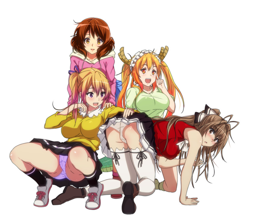 oumae kumiko, tohru, sento isuzu, and kawakami mai (kobayashi-san chi no maidragon and 4 more) drawn by sbel02