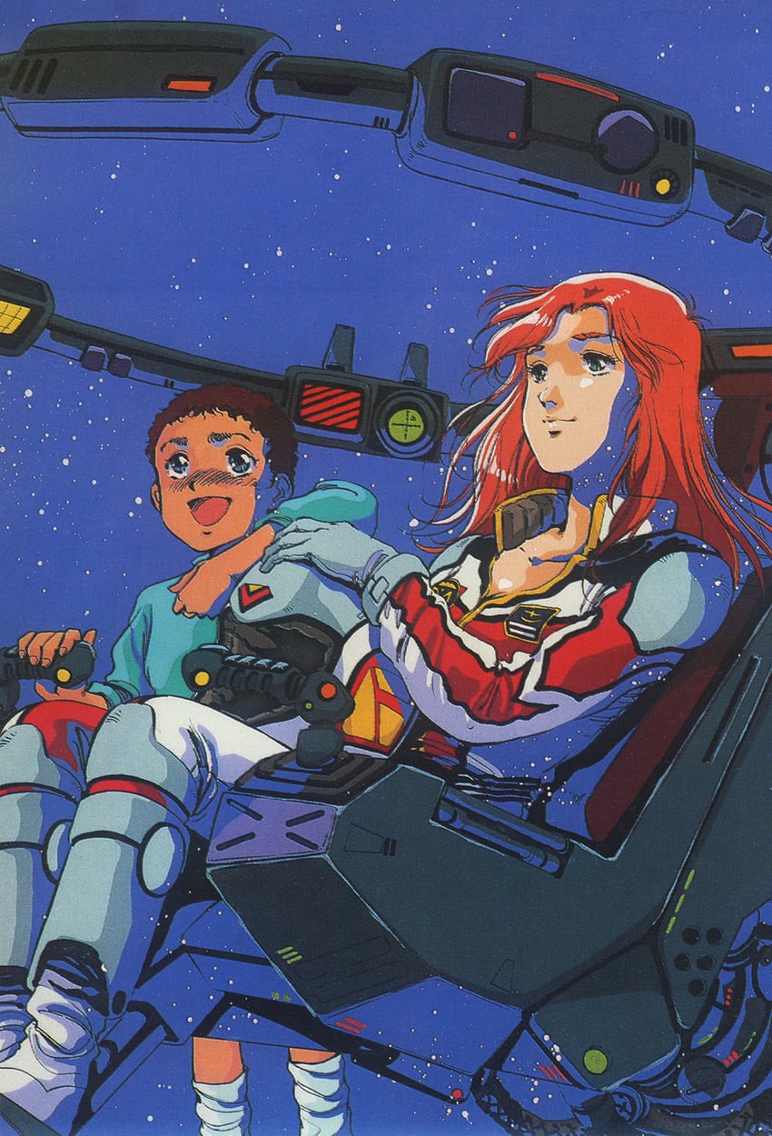 christina mackenzie, gundam alex, and alfred izuruha (gundam and 1 more) drawn by mikimoto_haruhiko