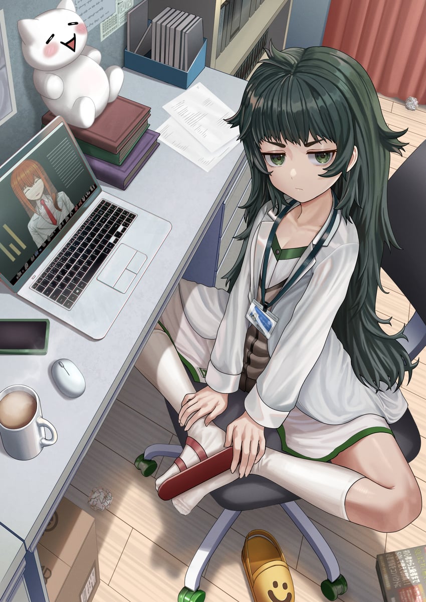 makise kurisu and hiyajou maho (steins;gate and 1 more) drawn by silvertsuki