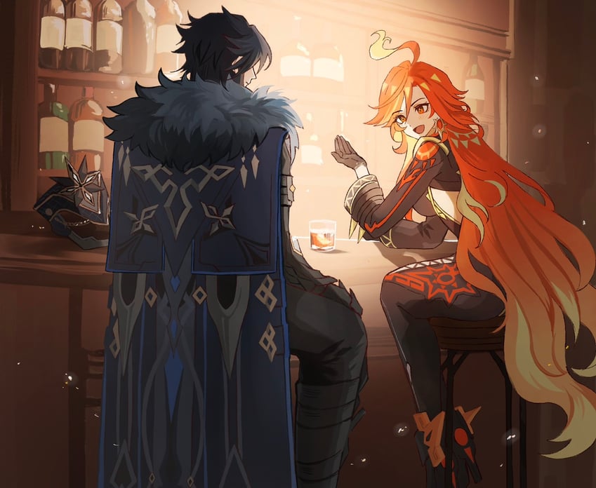 mavuika and capitano (genshin impact) drawn by akari_(va_rsv_9)