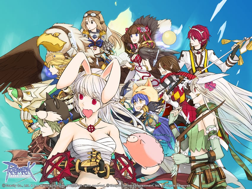 arch bishop, sorcerer, warlock, ranger, sura, and 7 more (ragnarok online) drawn by kusabi_(aighe)