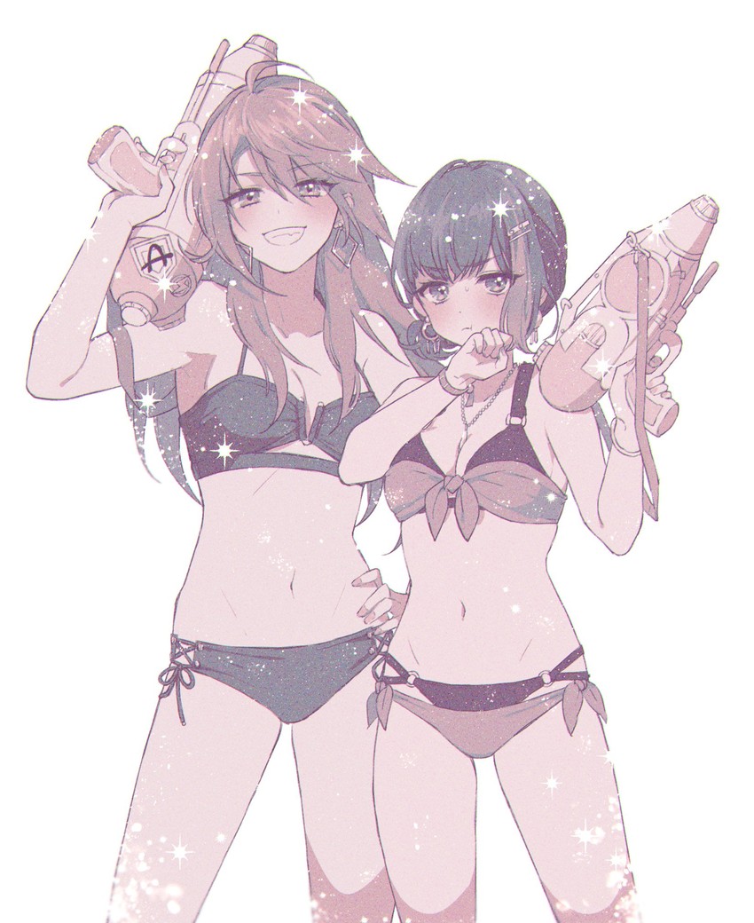 mitake ran and udagawa tomoe (bang dream!) drawn by mamaloni
