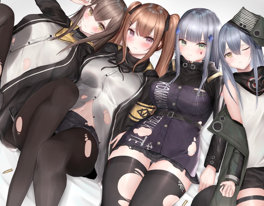 hk416, ump45, ump9, and g11 (girls' frontline) drawn by mo_(mainiti_omoti)