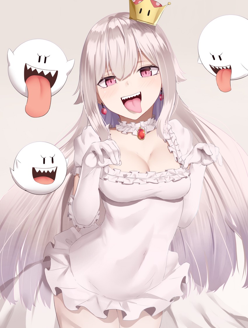 princess king boo and boo (mario and 2 more) drawn by mengo