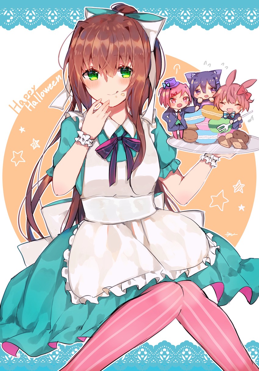 alice, monika, natsuki, yuri, sayori, and 2 more (doki doki literature club) drawn by azna