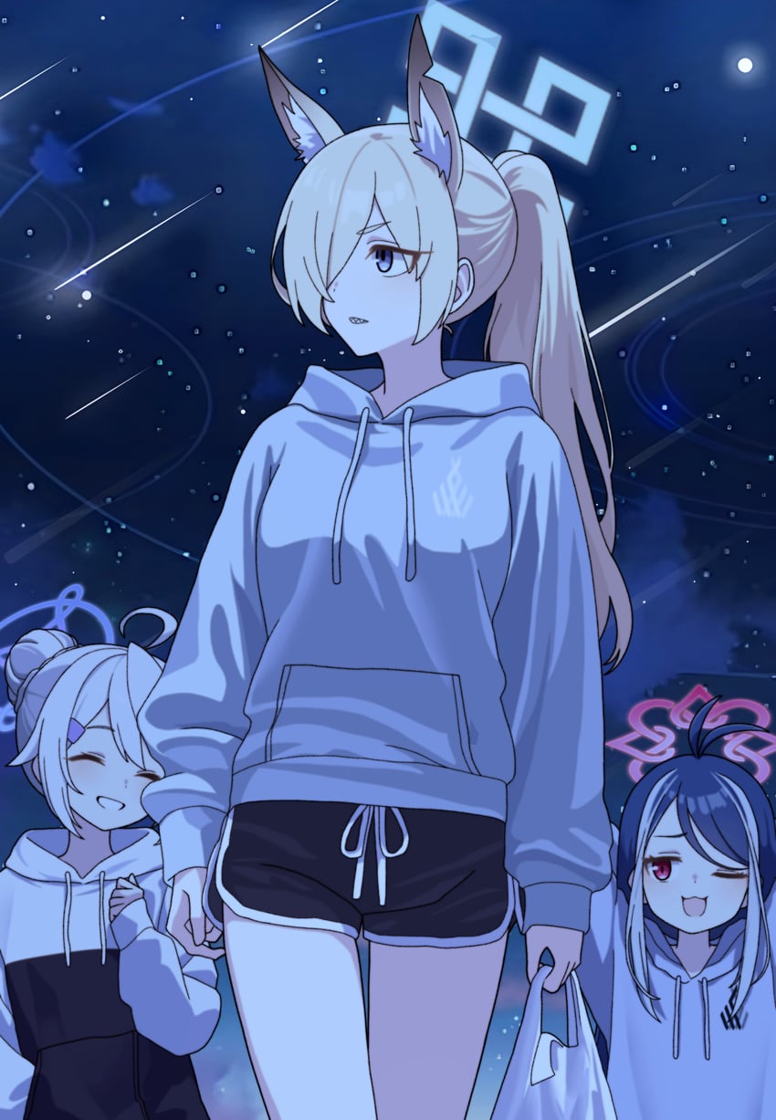 kanna, fubuki, and kirino (blue archive) drawn by vector_(dmlddmld00)