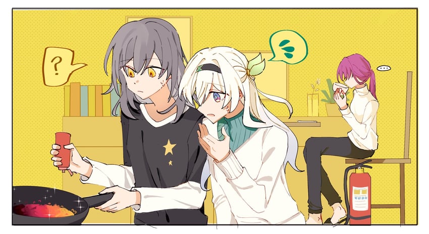 trailblazer, firefly, stelle, and kafka (honkai and 1 more) drawn by beibc_eee