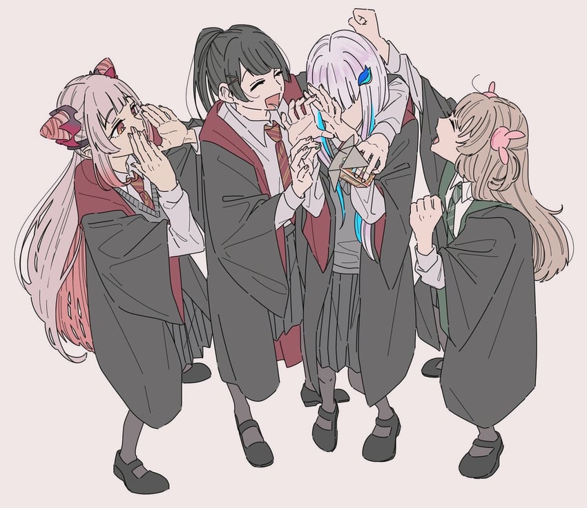 tsukino mito, lize helesta, natori sana, and suou patra (nijisanji and 3 more) drawn by kamatama_rom