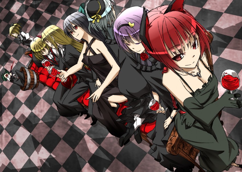 komeiji koishi, komeiji satori, kaenbyou rin, reiuji utsuho, mizuhashi parsee, and 3 more (touhou and 1 more) drawn by karori_(c-side)
