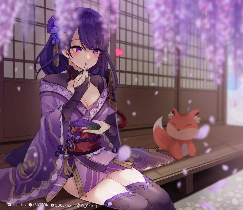 raiden shogun and yae miko (genshin impact) drawn by q-chiang