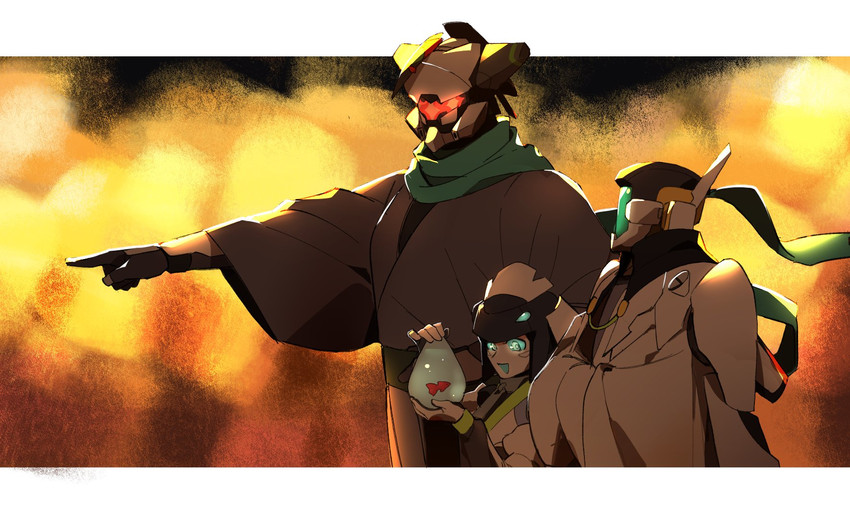 dia, regis, and zantetsu (world flipper) drawn by waful_nua