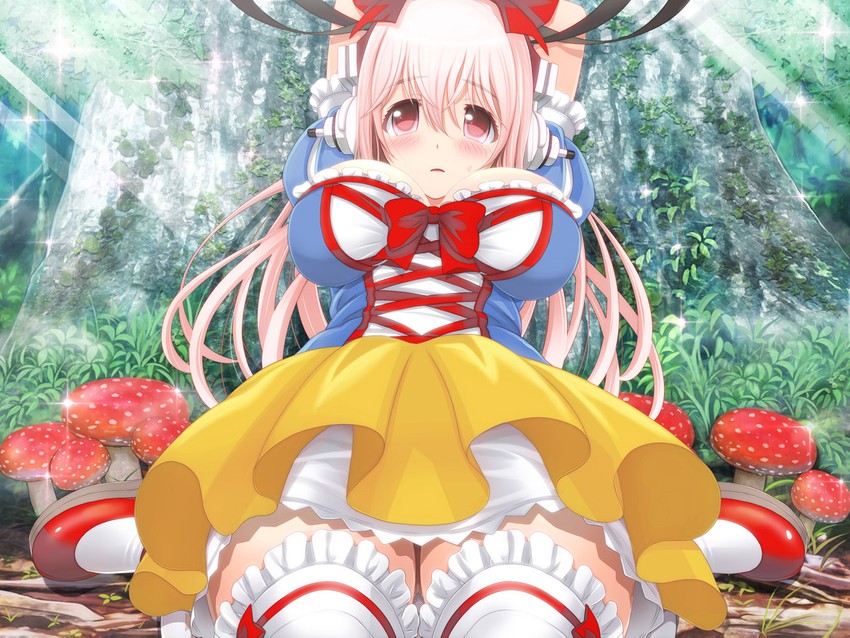 super sonico and snow white (nitroplus and 1 more) drawn by v-mag