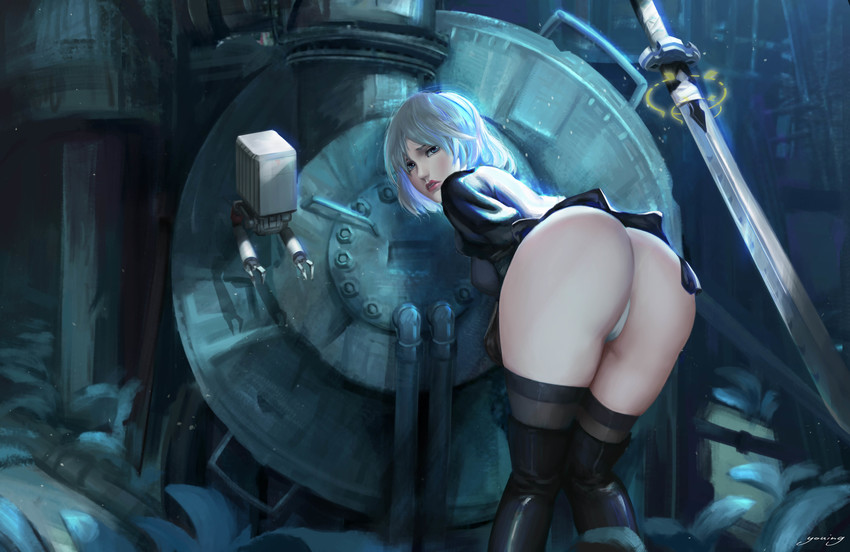 2b and pod (nier and 1 more) drawn by weiyou_xie