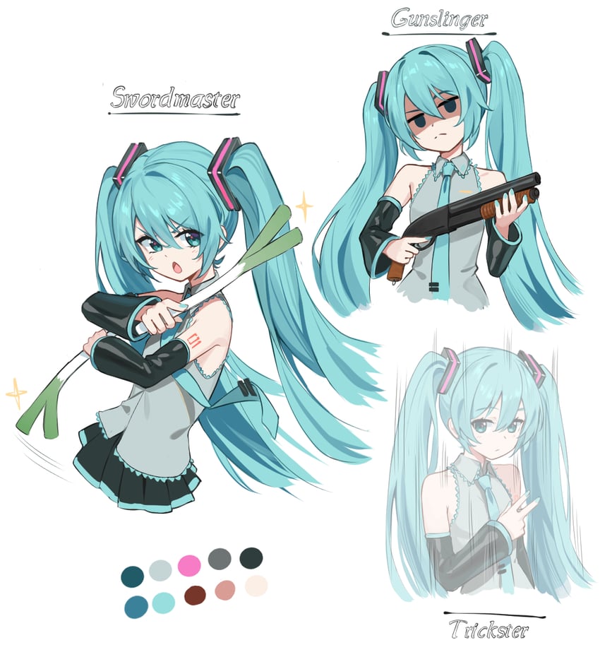 hatsune miku (vocaloid and 1 more) drawn by bib_(bibboss39)