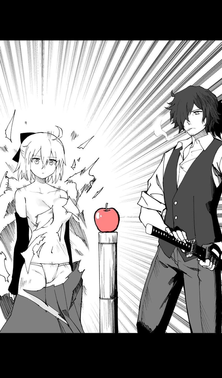 okita souji and okada izou (fate and 1 more) drawn by hirunagi