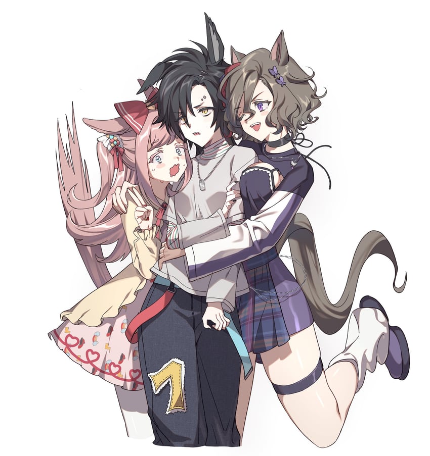 agnes digital, air shakur, and tap dance city (umamusume) drawn by uma_ozisan